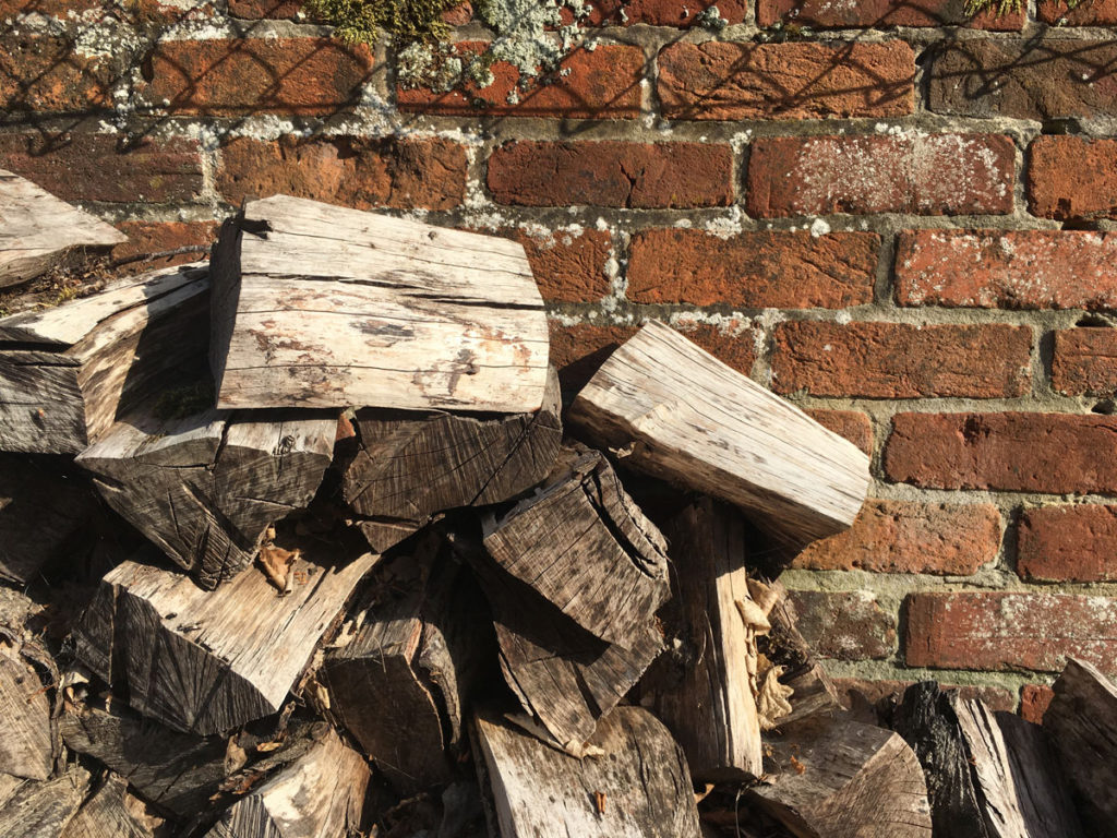 outdoor log piles come in handy when you want to use some for covering the soil in a plant pot. A cat wouldn't be able to get to the soil to use as a toilet.